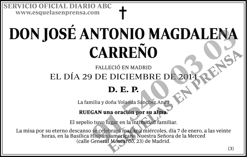José Antonio Magdalena Carreño